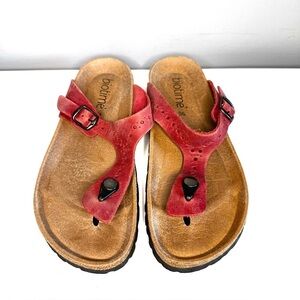 BIOTIME Brooke Sandals Flip Flops Red EUC Size 8 (39)